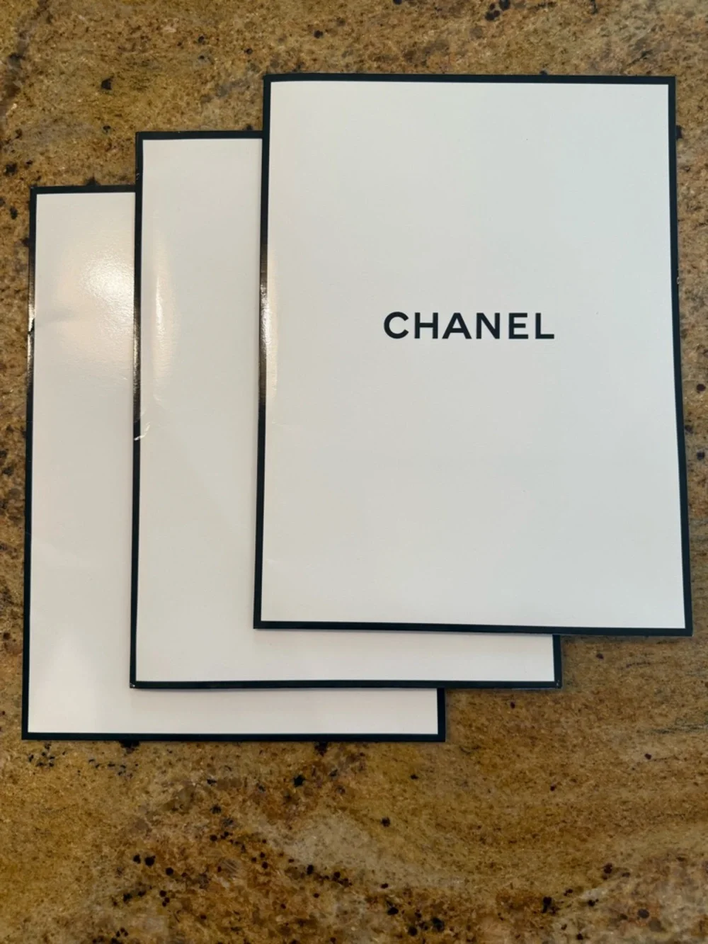 CHANEL Black and White Logo Folder Set of 3